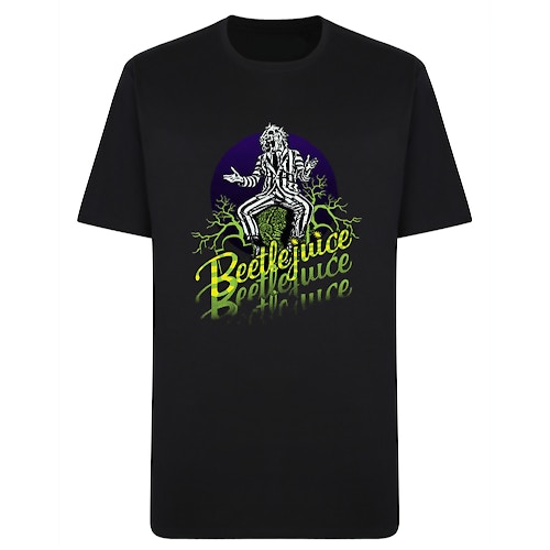 Bigdude Offizielles T-Shirt mit Beetlejuice-Print, Schwarz